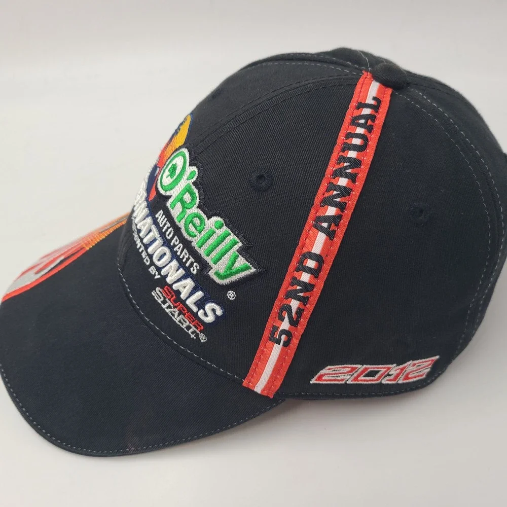 NHRA Hat Adjustable Black Orange 2012 Winter Nationals Drag Racing Flames Men